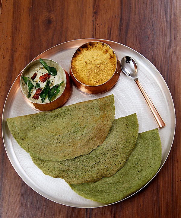 Ghee Karam Onion Pesarattu — Pesarattu